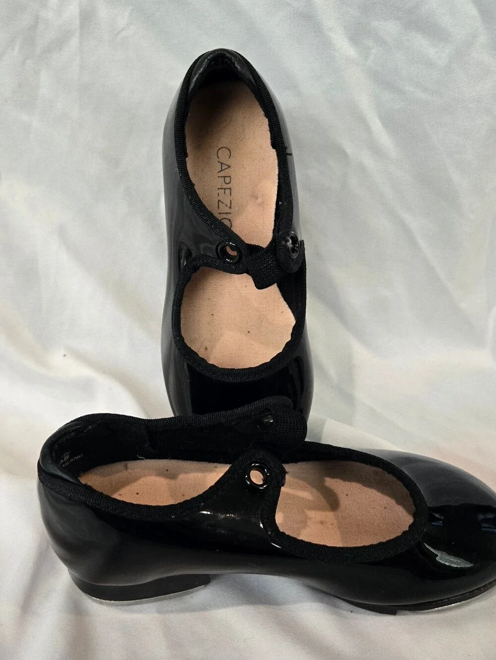 Capezio Black Patent Teletone Tap Shoes for Kids